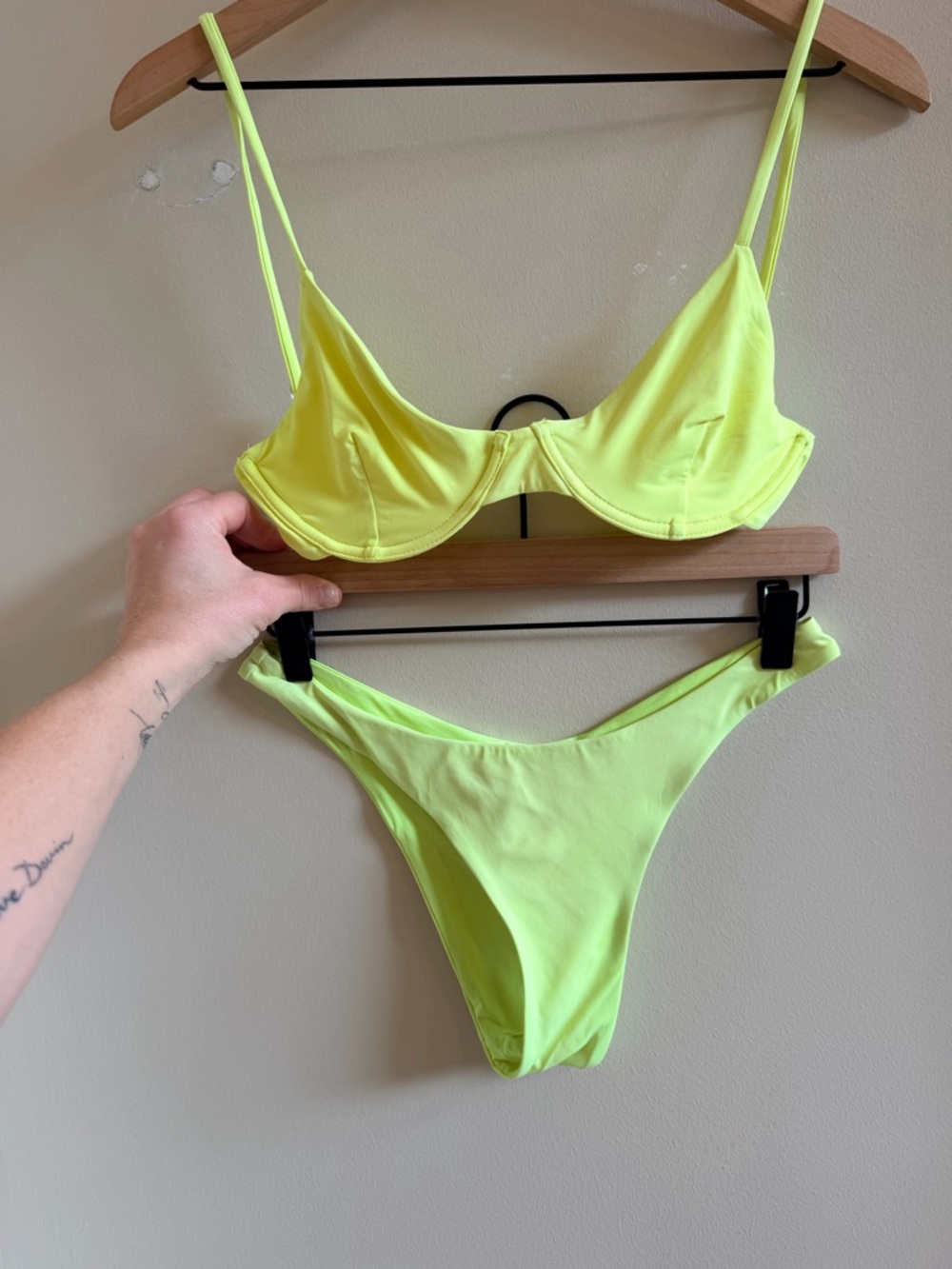 Toast swim Neon Yellow Two-Piece Bikini Set size small
